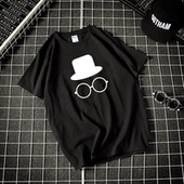 2020夏季 印花衣服上衣1 休闲男女时尚 新款 眼镜大叔男女情侣T恤半袖