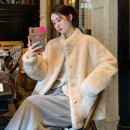 小香风仿水貂绒皮毛一体2025秋冬新款 加厚兔毛毛短外套女大衣皮草