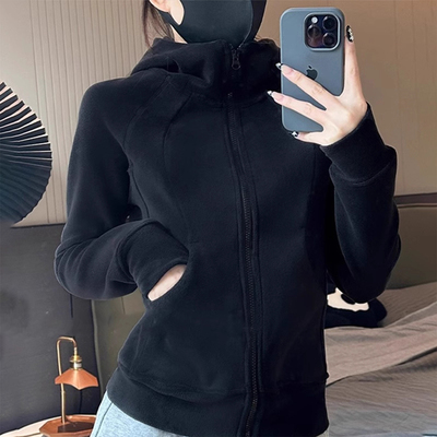 潮流保暖摇粒绒收腰修身卫衣外套