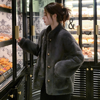 短款加厚小香风皮草外套女百搭