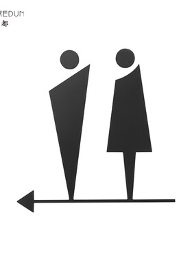 金属洗手间标识wc指示牌商场办公楼室内导视牌公厕toliet酒店民宿厕所门牌卫生间指引牌男女logo牌定制设计