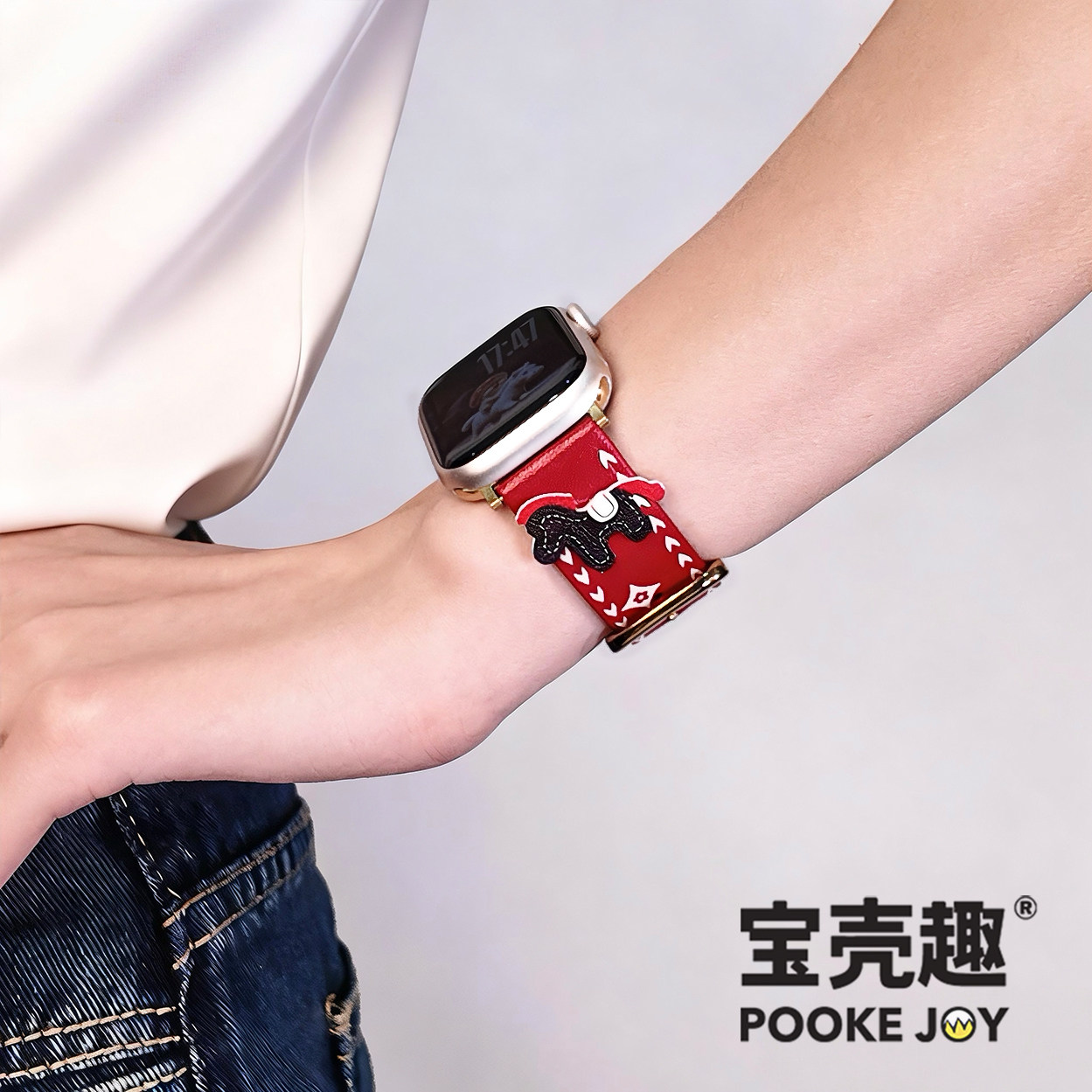 宝壳趣适用苹果手表applewatch11表带小马十字花表带s10/s9真皮表带45/41mm创意46/42mm通勤s8/s7/se秋冬新款,智能设备,智能手表手环表带/腕带,淘宝优惠券,粉丝福利购,淘宝优惠卷