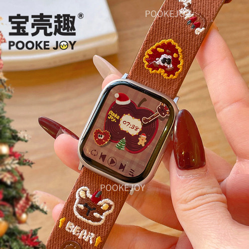 牛仔表带宝壳趣适用iwatch