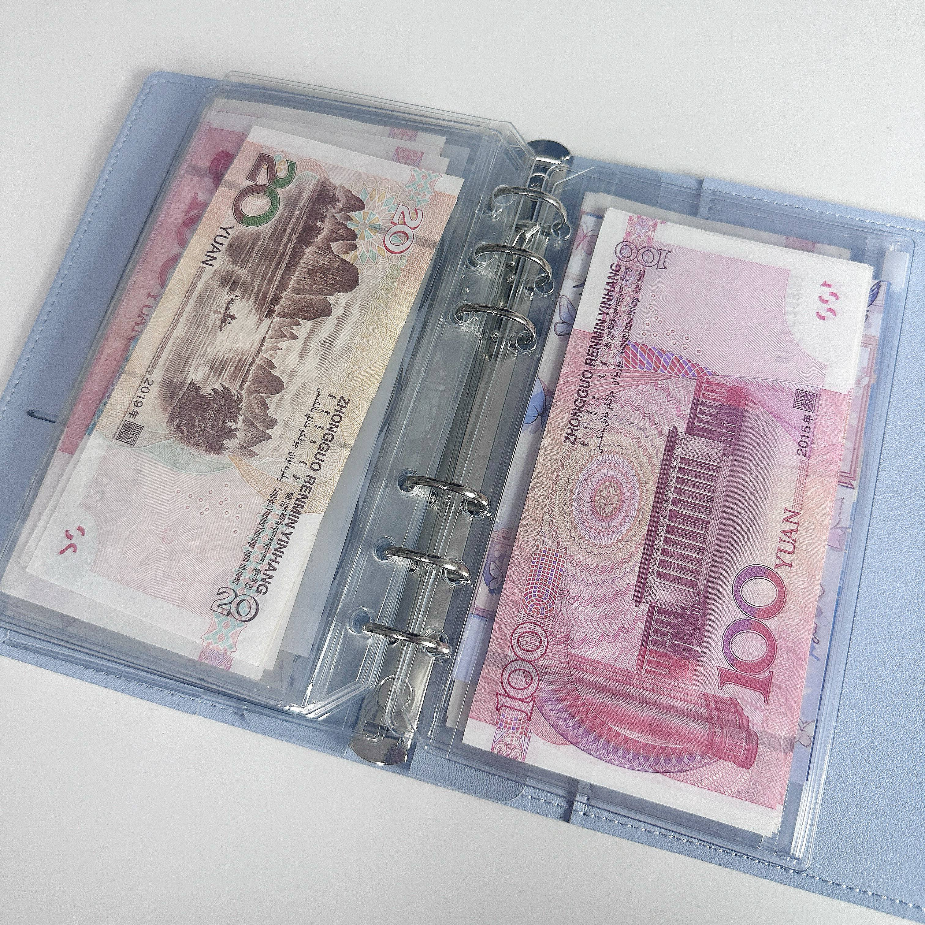 PVC防水A6高透活页现金收纳袋贴纸票据文件袋单双插袋手帐本收纳