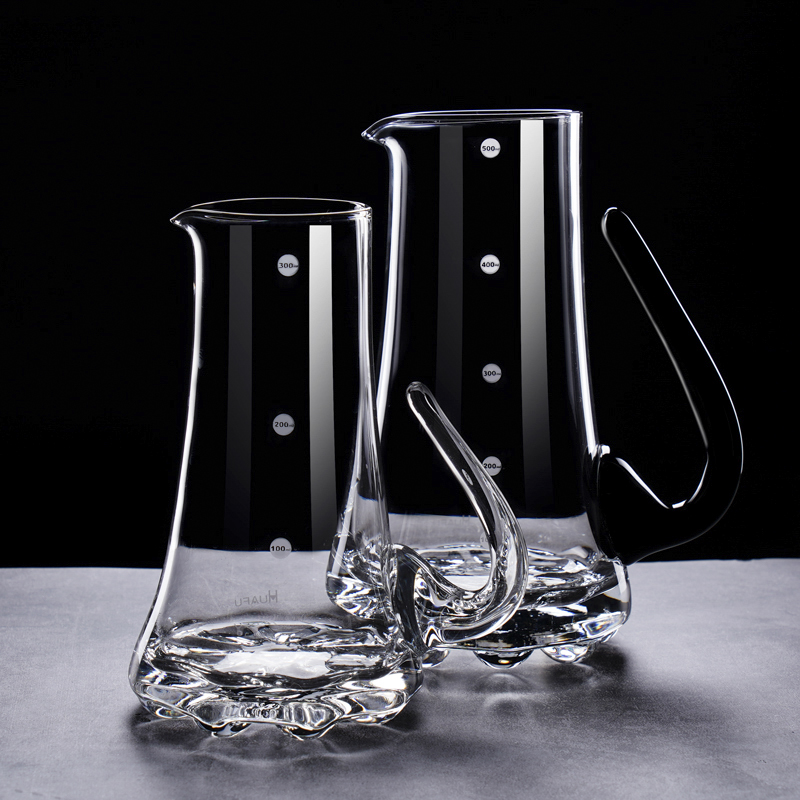 创意黑色把手水晶玻璃公道杯酒壶