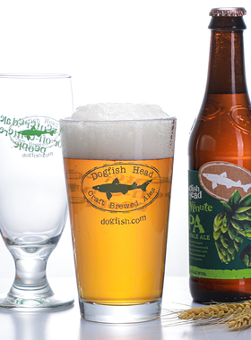 美国角头鲨Dogfish Head啤酒专用杯创意精酿玻璃杯饮料杯水杯包邮