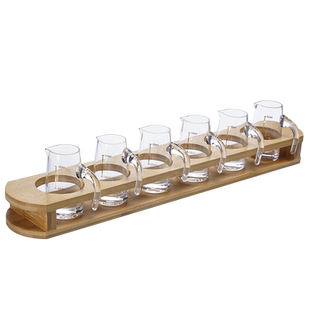 家用水晶玻璃带刻度白酒分酒器50ml直饮分酒壶带把手一两白酒杯