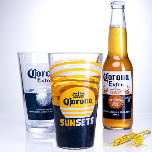 科罗娜啤酒杯进口加厚专用杯包制