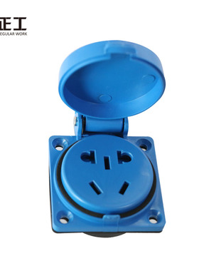 新国标户外电源五孔防水明装工业插座盒室外带盖防雨水5孔10A250V