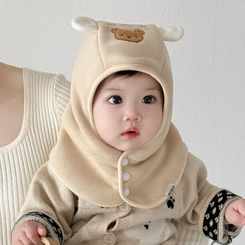 宝宝帽子围巾一体秋冬季