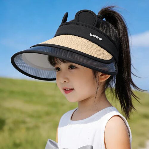 夏季女童空顶大檐防紫外线遮阳帽