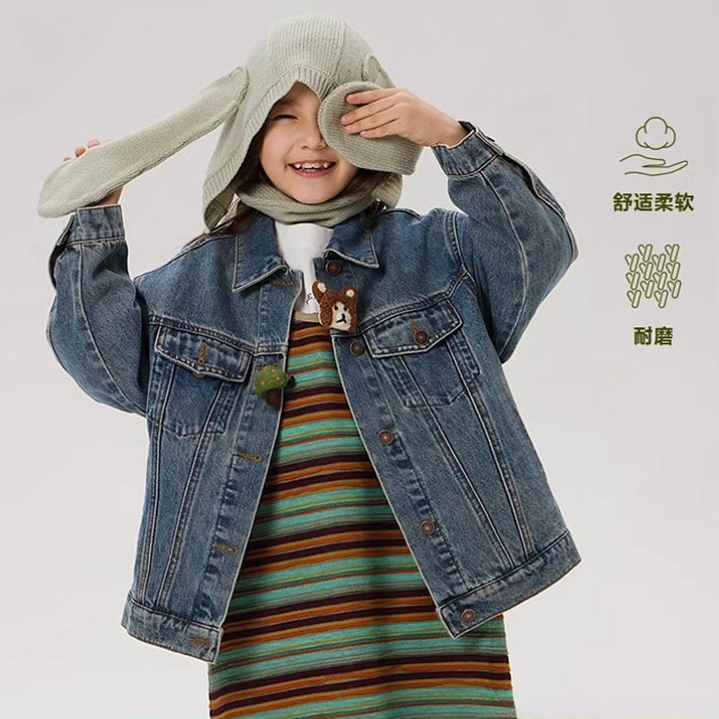 童装女童牛仔外套春秋季新款大童韩版百搭上衣儿童设计感宽松衣服