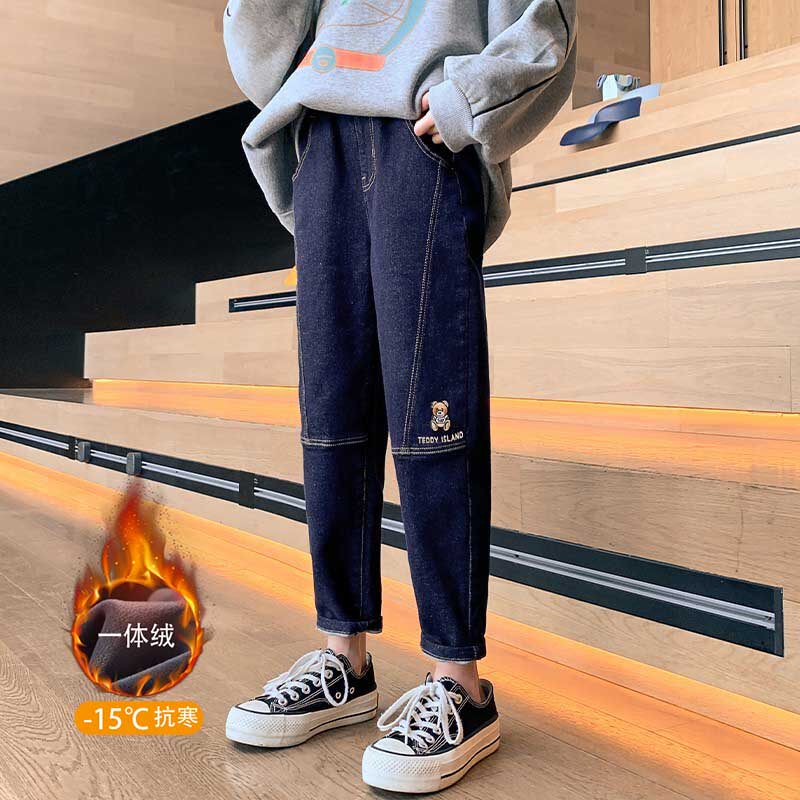 女童韩版修身牛仔裤儿童春秋季新款童装中大童女孩弹力不褪色长裤