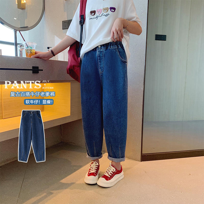 女童牛仔裤长裤中大童春秋季新款修身裤子女孩韩版时尚弹力休闲裤