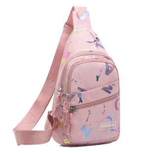 时尚 胸包百搭休闲多用女士手机包潮单肩 牛津布斜挎小背包2024新款