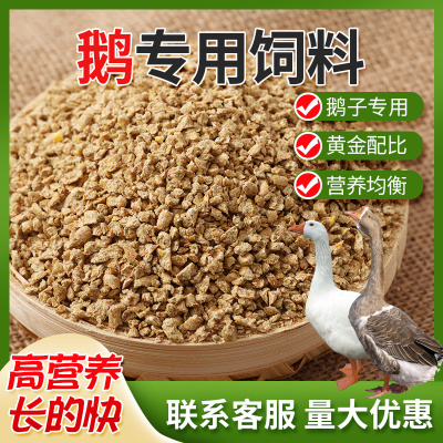 鹅饲料大鹅小鹅专用饲料鹅粮食鸡鸭鹅吃的饲料狮头幼鹅苗饲料颗粒