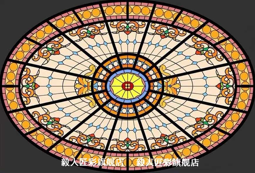 定制酒店会所ktv大堂餐厅别墅穹顶欧式彩色教堂艺术玻璃镶嵌包邮
