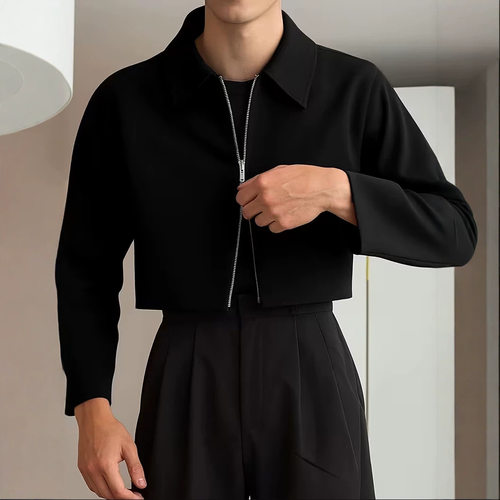 2026美式秋冬男士短款翻领夹克宽松正肩休闲外套上衣Men jackets