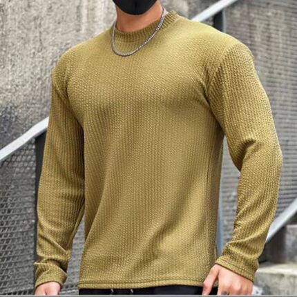 Winter men fashionable knitted pullover long sleeved sweater