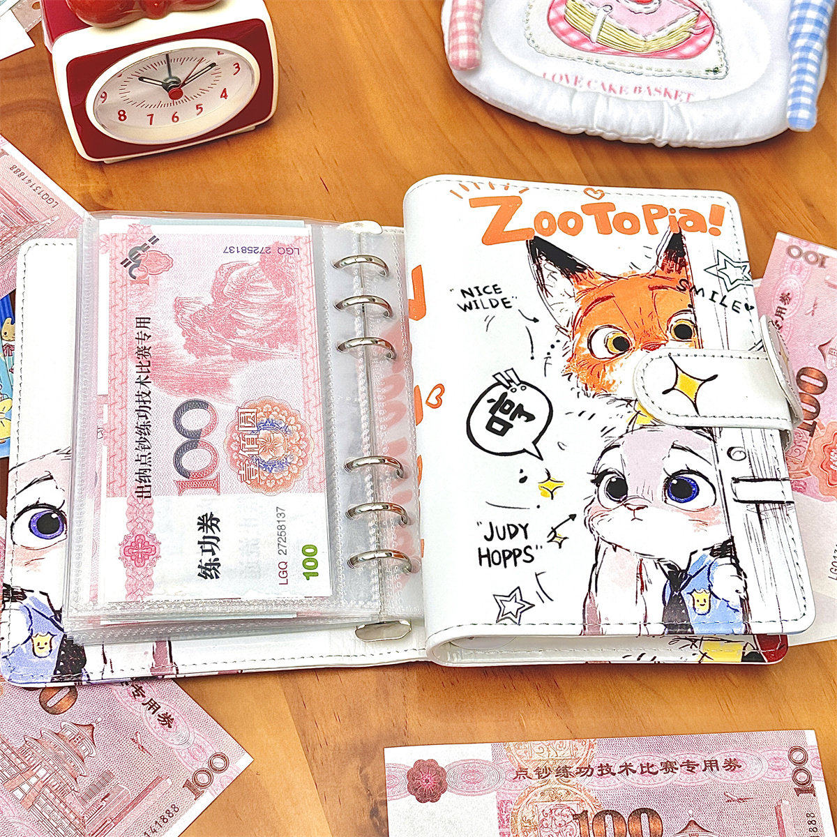 疯狂动物城存钱本手账本现金票据收纳册存钱贷存钱夹高颜值笔记本