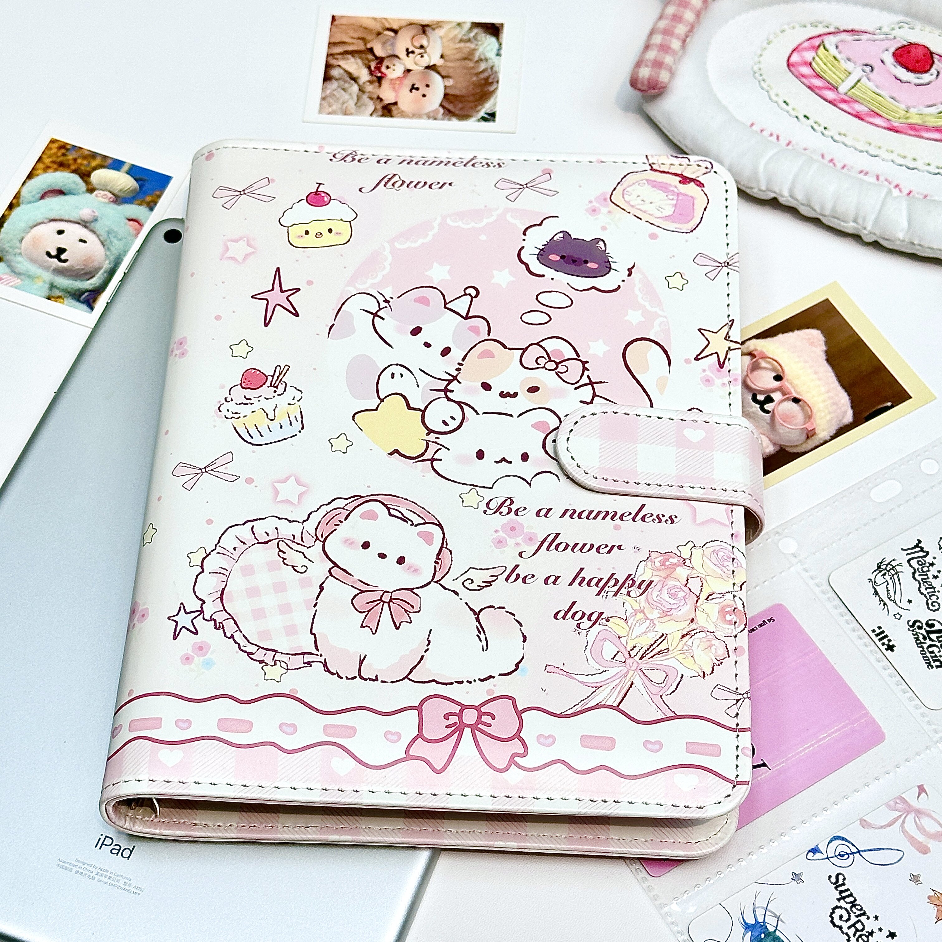 粉色猫咪卡册高颜值收纳册明星小卡A5活页相册拍立得收藏相册夹图片
