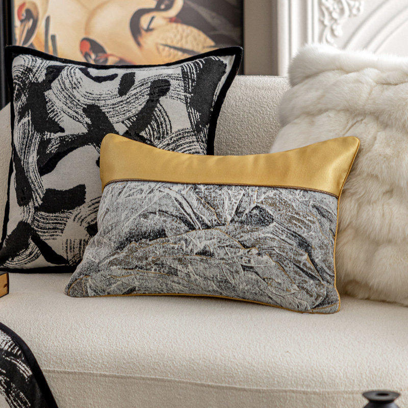 样板间沙发抱枕轻奢高级感金色靠包现代时尚北欧靠垫靠背高端腰枕