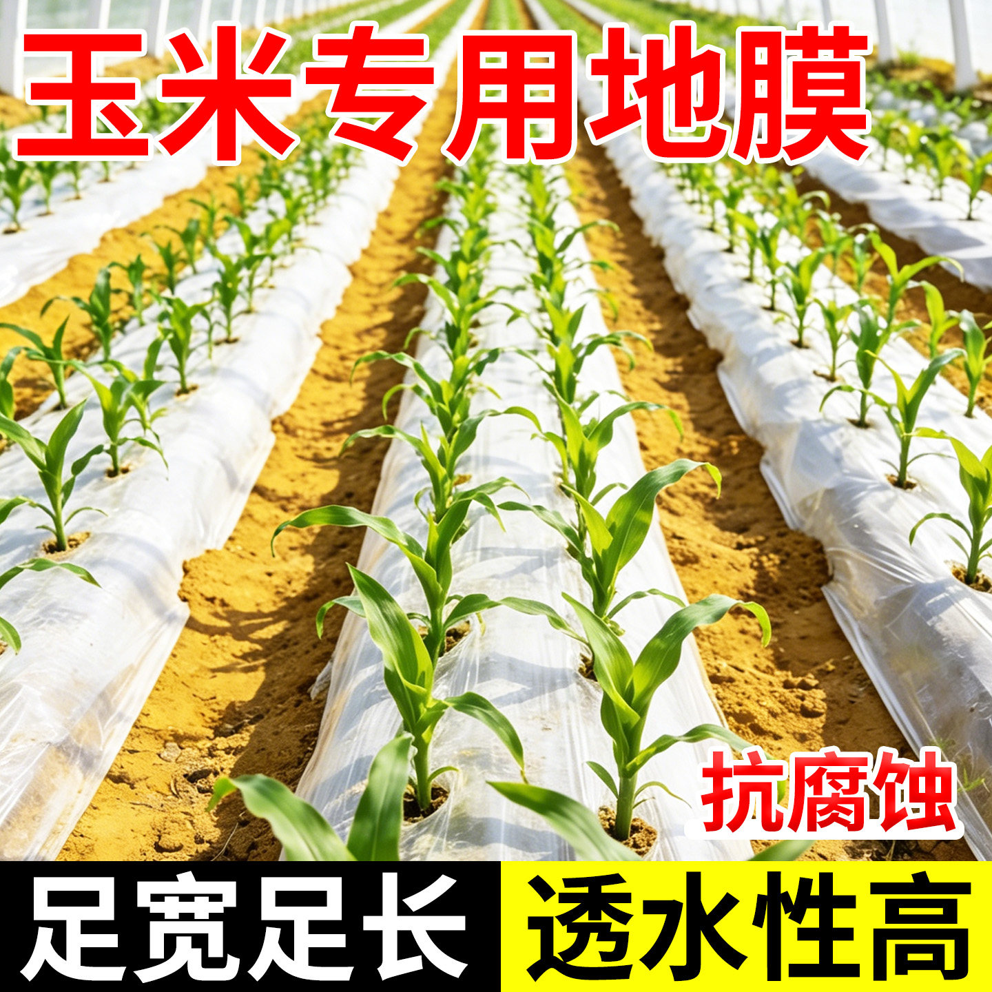 玉米专用地膜农用抗老化塑料薄膜防草种植棚蔬菜果园种植白色地膜