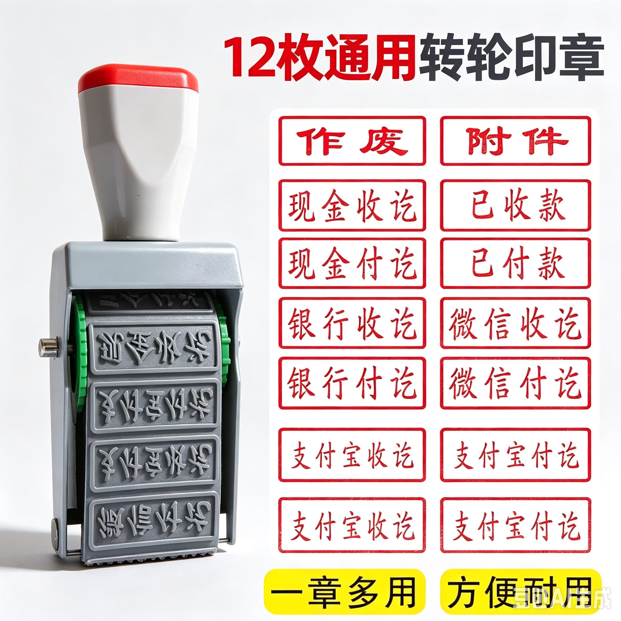 现金收讫付讫银行转轮印章