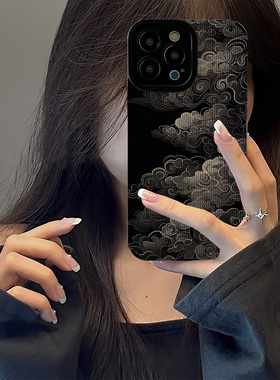 初绽适用红米NOTE15proplus手机壳14时尚12青春11情侣note10pro竖条纹暗黑国潮祥云小众皮质软全包高级保护套