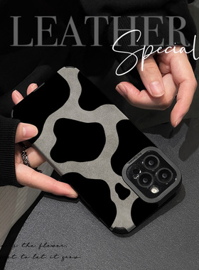 初绽适用华为nova14手机壳13/12/11全包10pro翻毛皮黑色涂鸦色块青春情侣15u高档防摔9/7se高级感保护套