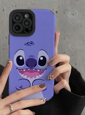 初绽适用华为卡通紫色史迪仔潮NOVA11手机壳8女9PRO简约nova10防摔女个性3皮质软7SE创意65G保护套nova5个性4