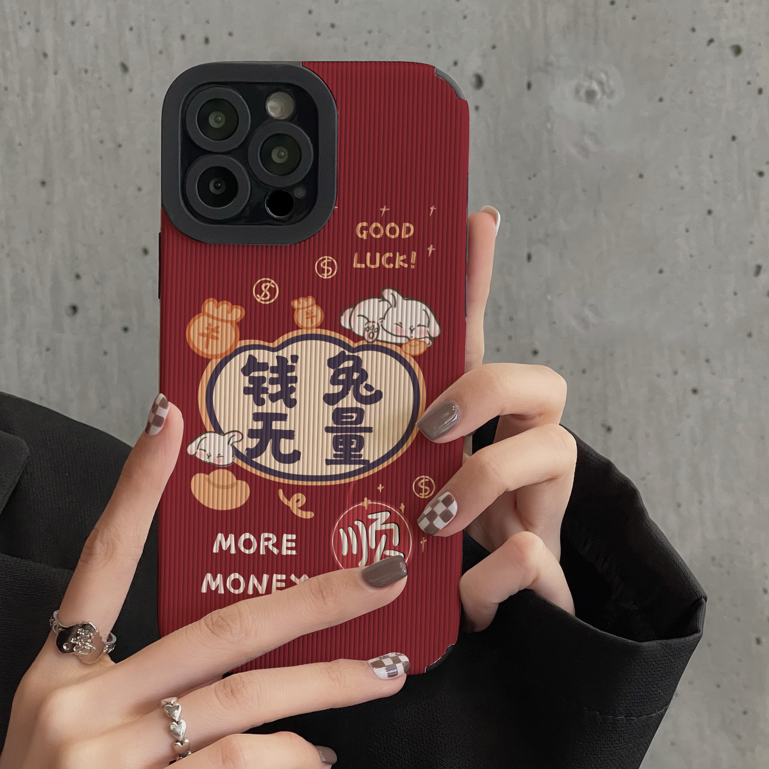 新年款红色兔年适用oppoa11手机壳a11x a35皮质软a53s兔子本命年文字