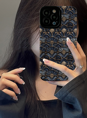 初绽适用华为nova14手机壳13/12/11全包10pro竖条纹蓝色艺术图形青春情侣15u防摔9/7se高级感皮纹保护套外壳