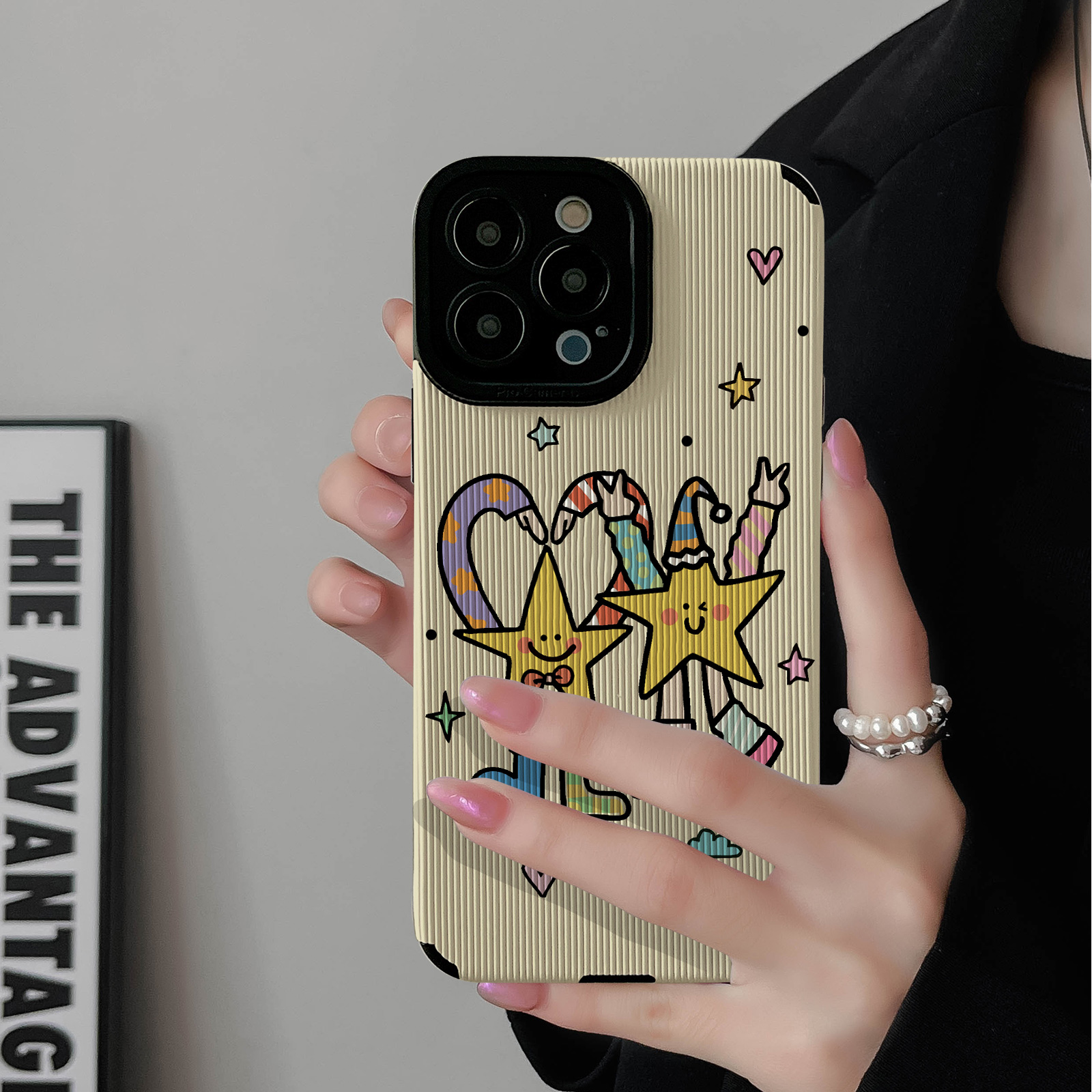 初绽适用红米NOTE14proplus手机壳12时尚10青春9情侣note8pro竖条纹欢乐卡通星星小众皮质软全包时尚潮保护套