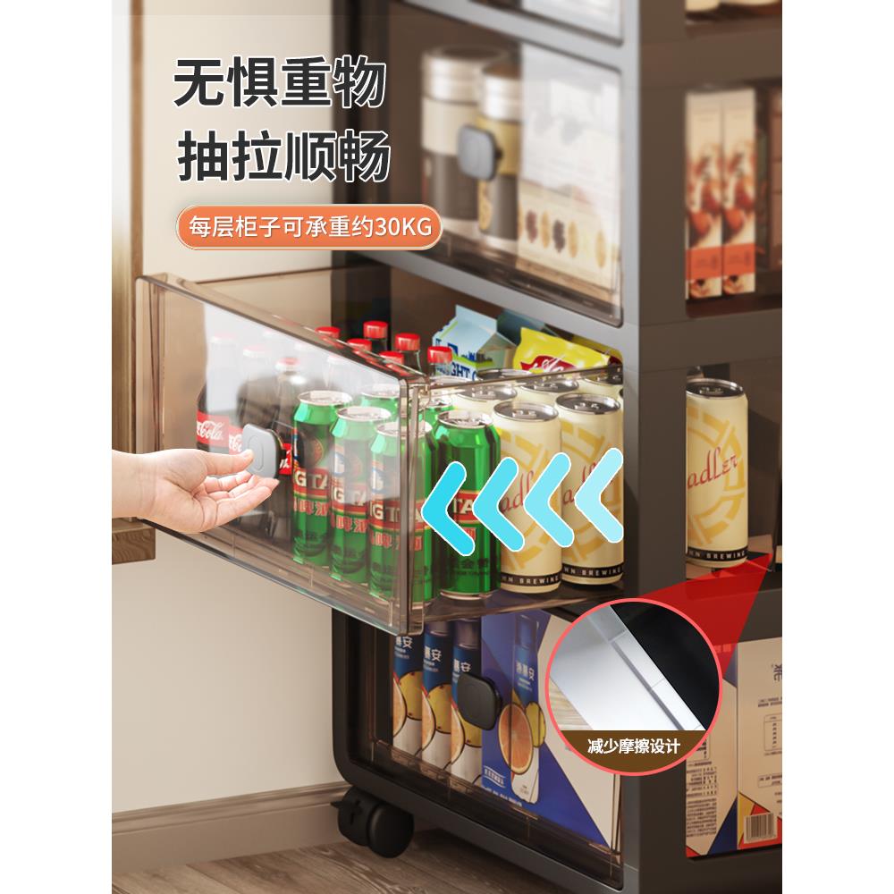 宿舍桌下零食文件收纳箱儿童带抽屉大容量可移动收纳柜多层整理箱