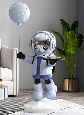 大型太空人宇航员沙发旁落地摆件家居饰品客厅电视柜托盘乔迁礼物