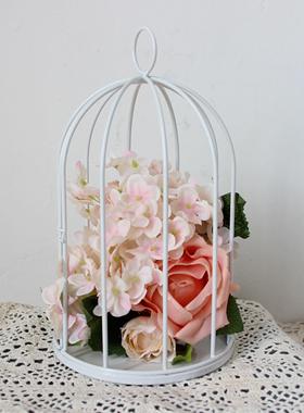 极简风装饰鸟笼铁艺装饰品家居多肉盆栽盘花盆多功能家居饰品摆件