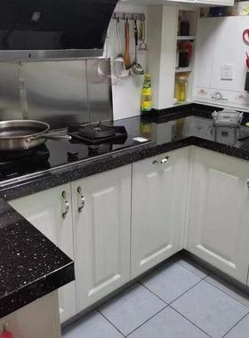 厨房灶台面防水防油翻新贴纸耐高温卫生间大理石黑色自粘壁纸加厚