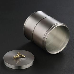 储茶罐 高纯度锡罐 锡制密封罐子储物罐锡器茶仓家用存茶茶叶罐