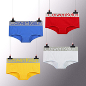 中腰全棉透气女士双层档运动修身 纯棉质平角短裤 luck 内裤 四条女式