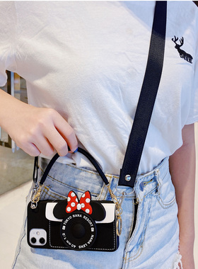 零钱包斜跨适用于三星A90手机壳5G网红潮牌A70卡包一体A9080硅胶软壳A80卡通米奇米妮Exynos 7904挂绳A60可背