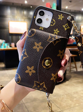 斜挎卡包oppo realme8i手机壳F3便携f5潮牌复古F1女f9ro软边a7x高档奢华F11印花Realme3挂绳findX3pro保护套