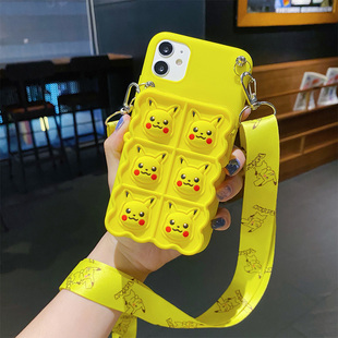 红米10斜挎手机壳9A一体背带式9C挂脖零钱包7A卡通可爱redmi8创意支架8A情侣3S龙猫皮卡丘M2004J19C防摔软壳