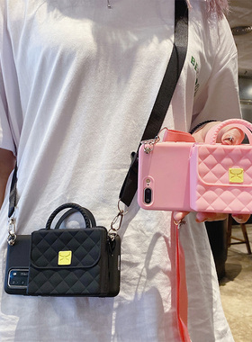 适用三星s23fe手机壳a53一体m30s零钱包a52手提卡包a71潮牌a73创意a60可背a40s斜挎s22ultra挂绳s21+高档s10e