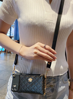 适用三星Note20手机壳s22+时尚s21fe轻奢s20零钱包s23ultra液态硅胶a53斜挎绳a50s创意a04e欧美a70s小香风a60