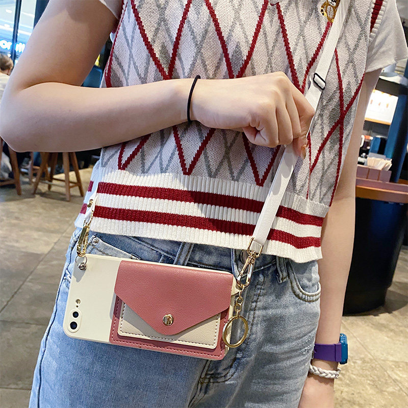 适用于华为Nova9手机壳8se活力版磨砂简约NOVA7PRO斜挎挂绳nova7se一体拼色卡包CDY-AN00创意防摔ANG日韩软壳