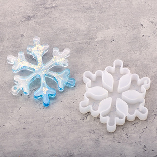 diy水晶滴膠模具雪花圣誕大雪花掛牌掛墜飾品硅膠模具冰花六棱
