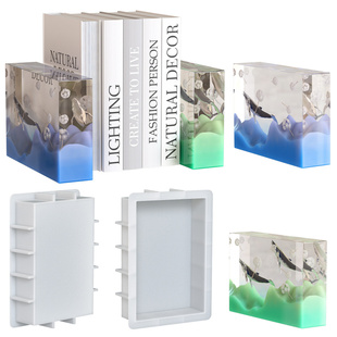 水晶滴胶树脂长方体书档摆件滴胶模具diy标本饰品硅胶模具