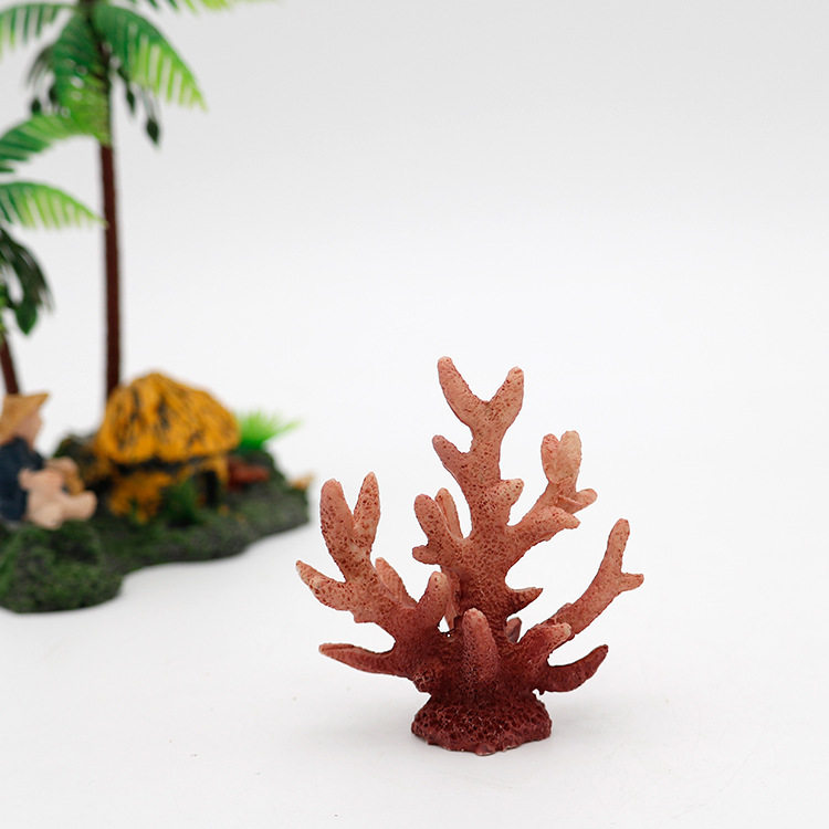 水族鱼缸造景仿真迷你珊瑚花枝丛红珊瑚海星海底多色植物套装