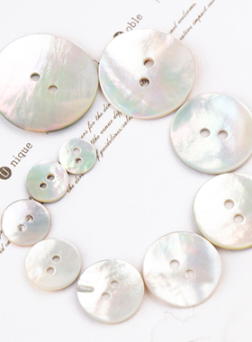 衬衫纽扣贝壳2眼百搭韩版大扣子上衣针织衫手工女外套小白色纽扣